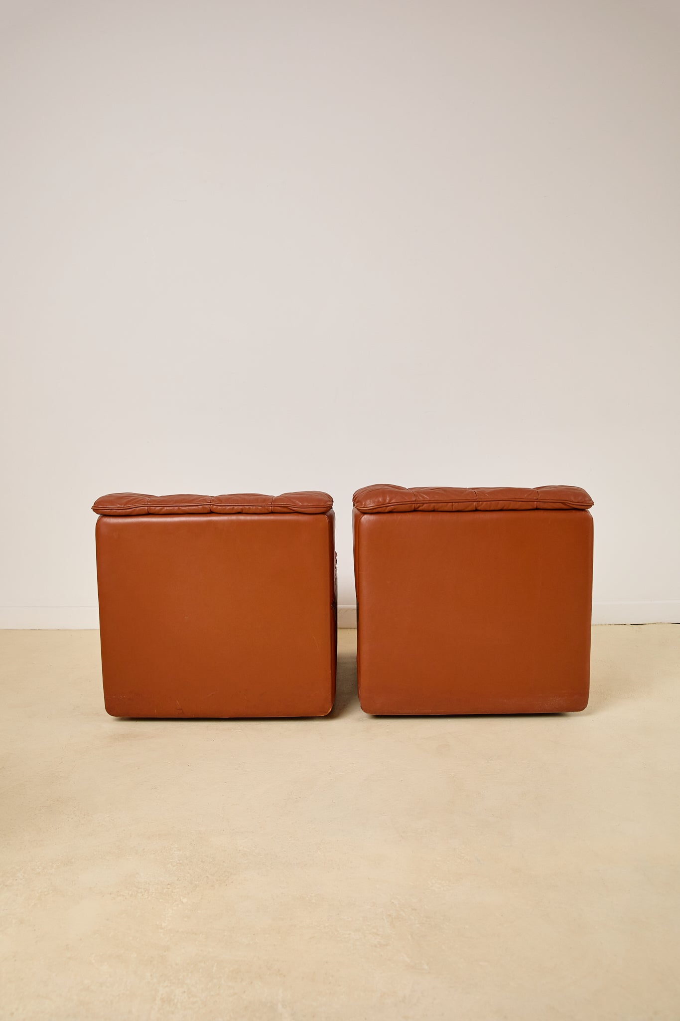 Patchwork Leather Lounge Chairs by DeSede 1970s