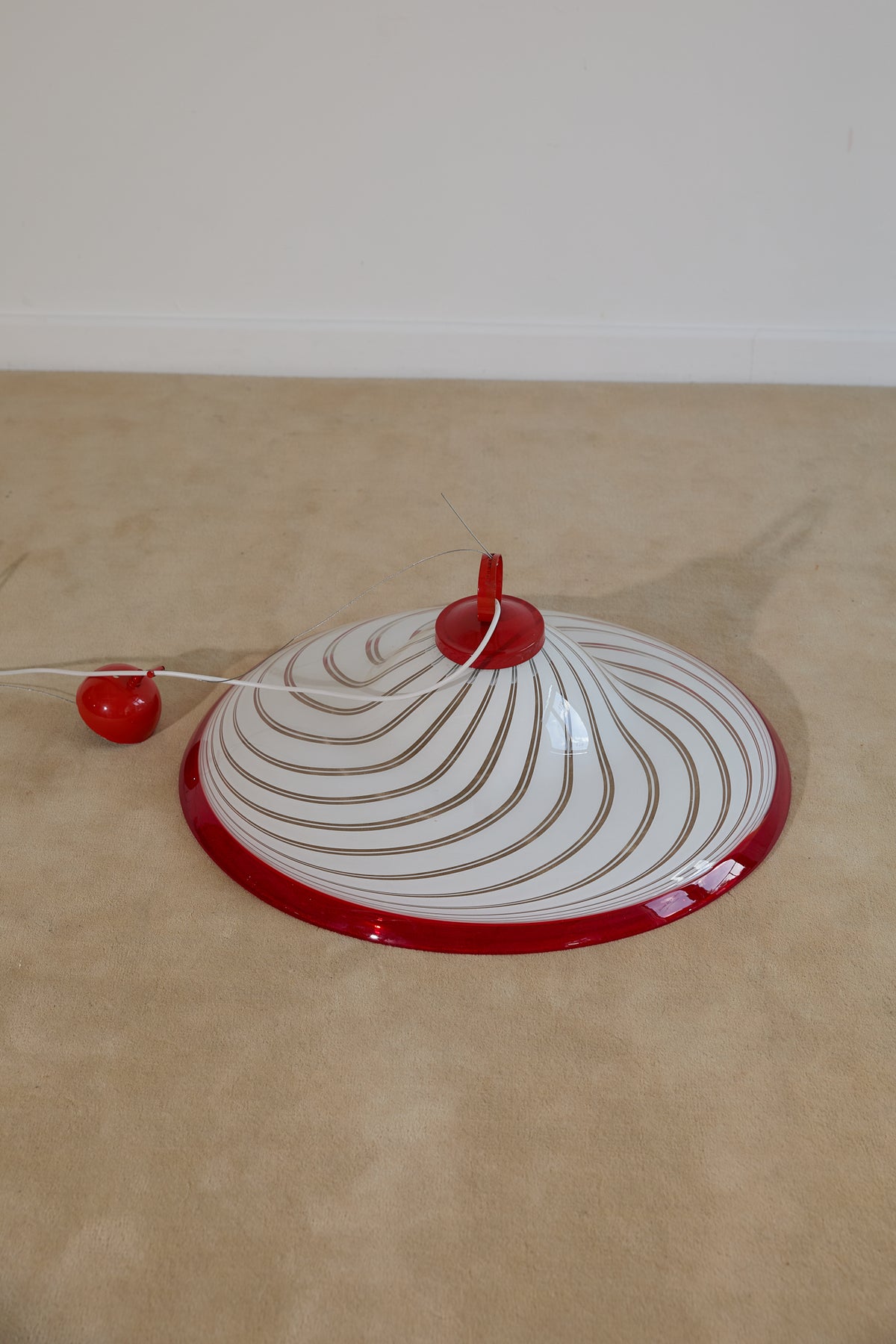Vintage Mid-Century Murano Glass Space Age Swirl Pendant Light