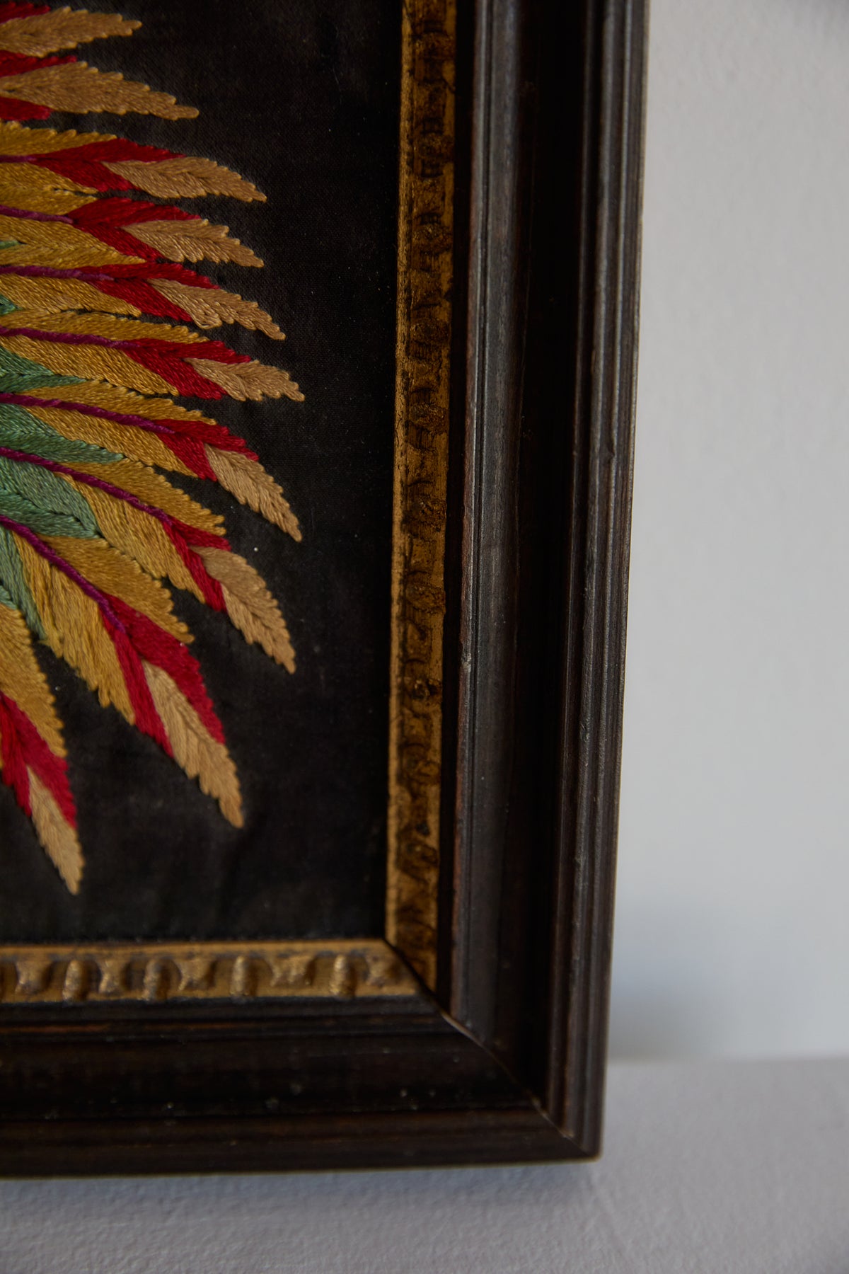 Antique Native American Chief Embroidered Portrait