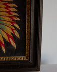 Antique Native American Chief Embroidered Portrait