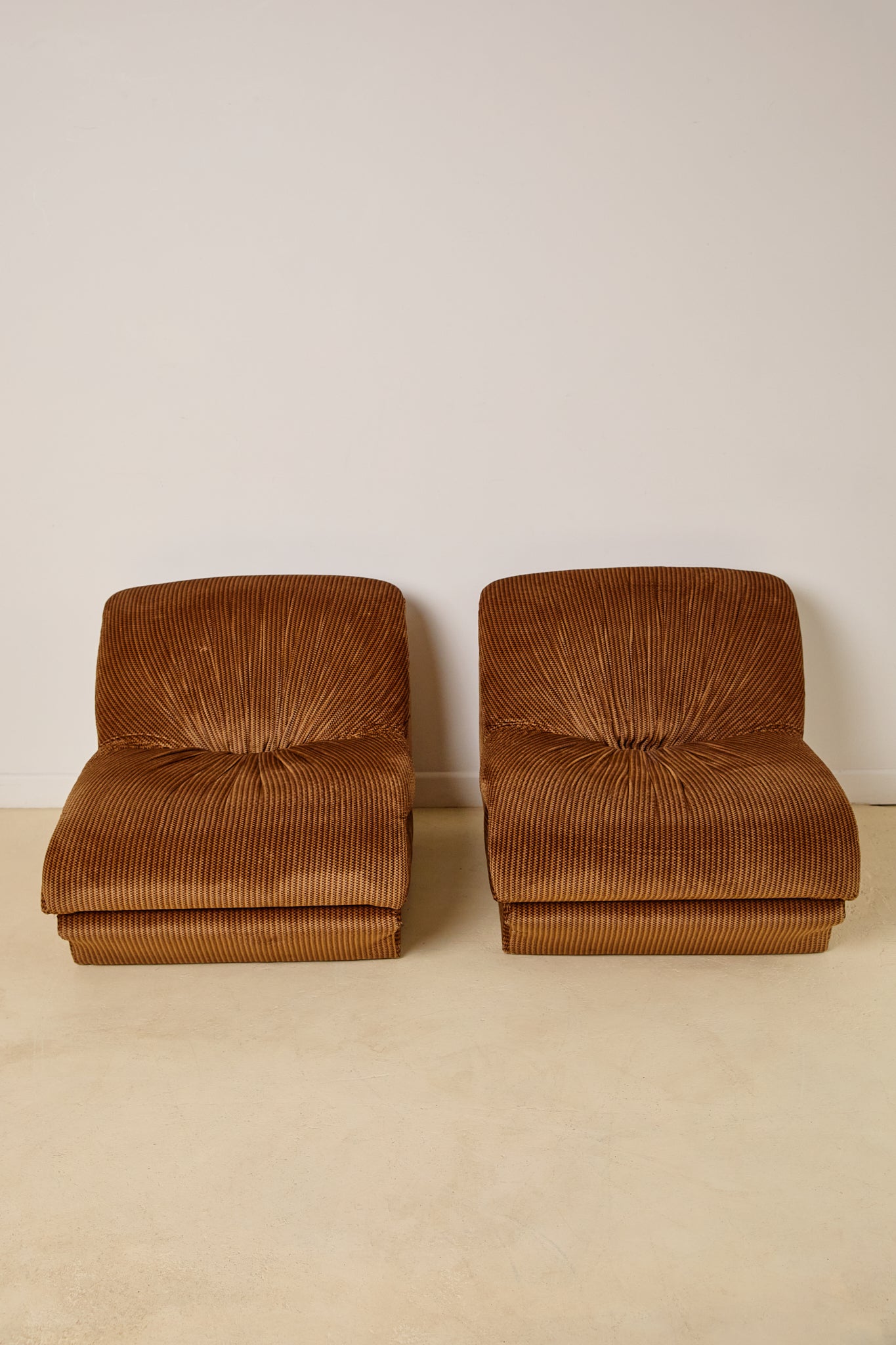 Italian Velvet Lounge Chairs 1970s