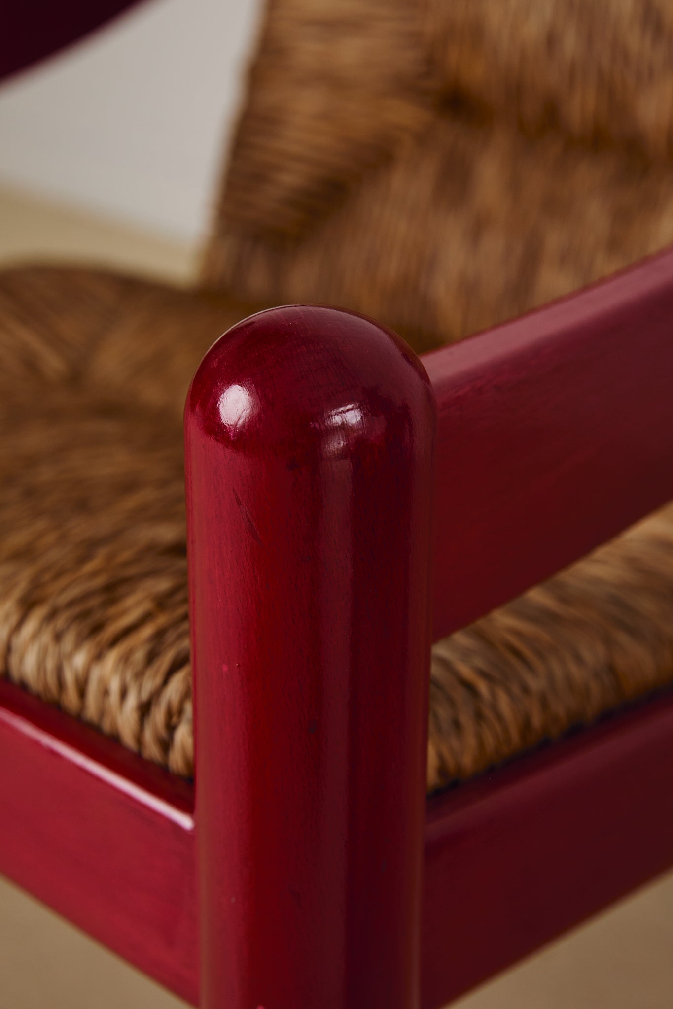 Cassina Carimate Armchair Pair Stained Red
