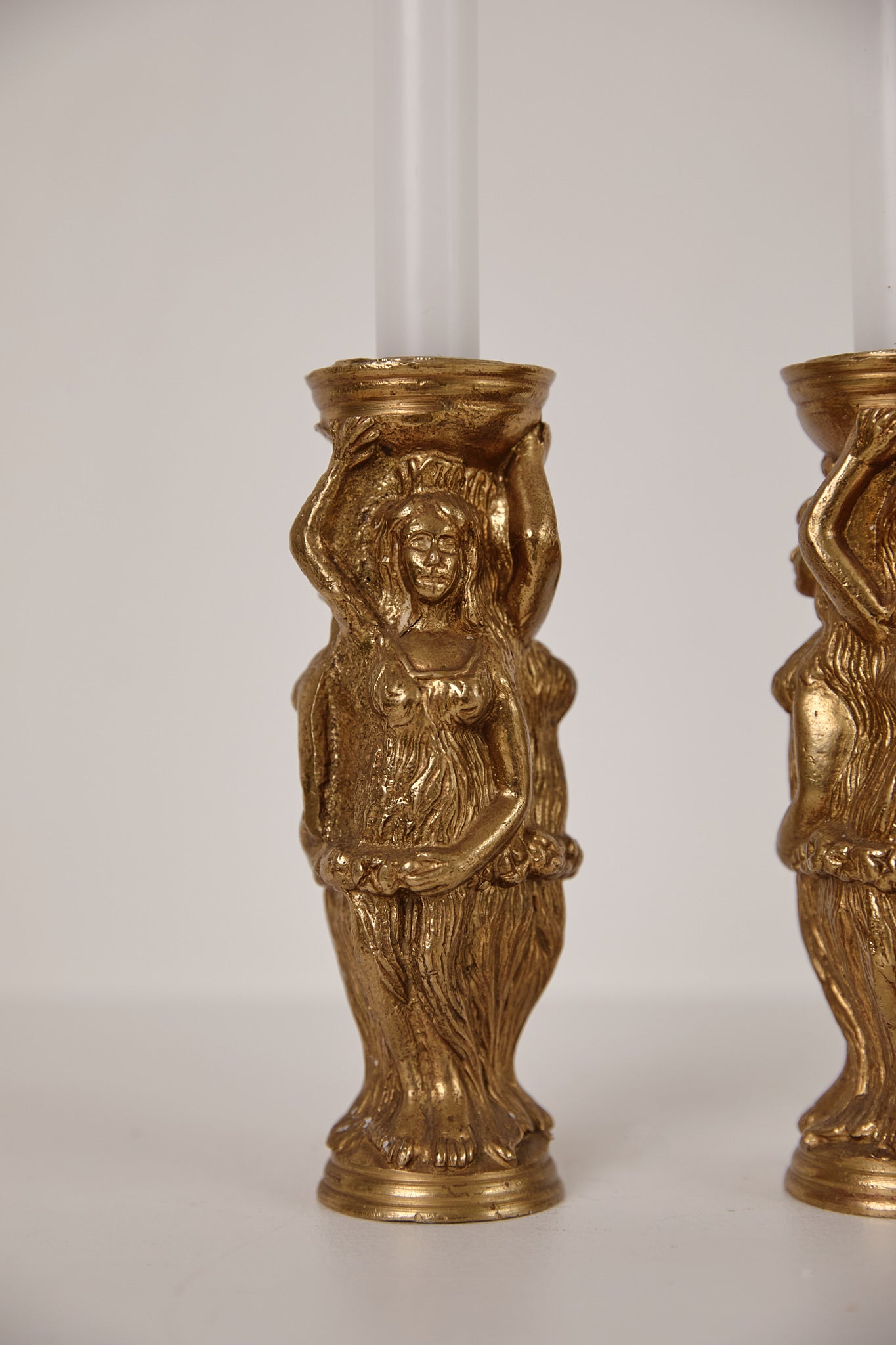 Gilt Metal Candle Holders