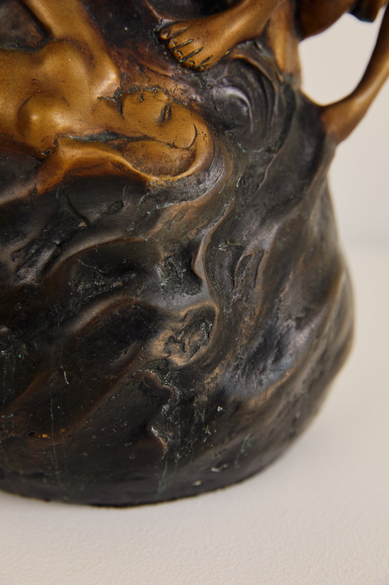 Art Nouveau Bronze Nude Vase. By Lucien Charles Edouard Alliot, 1924
