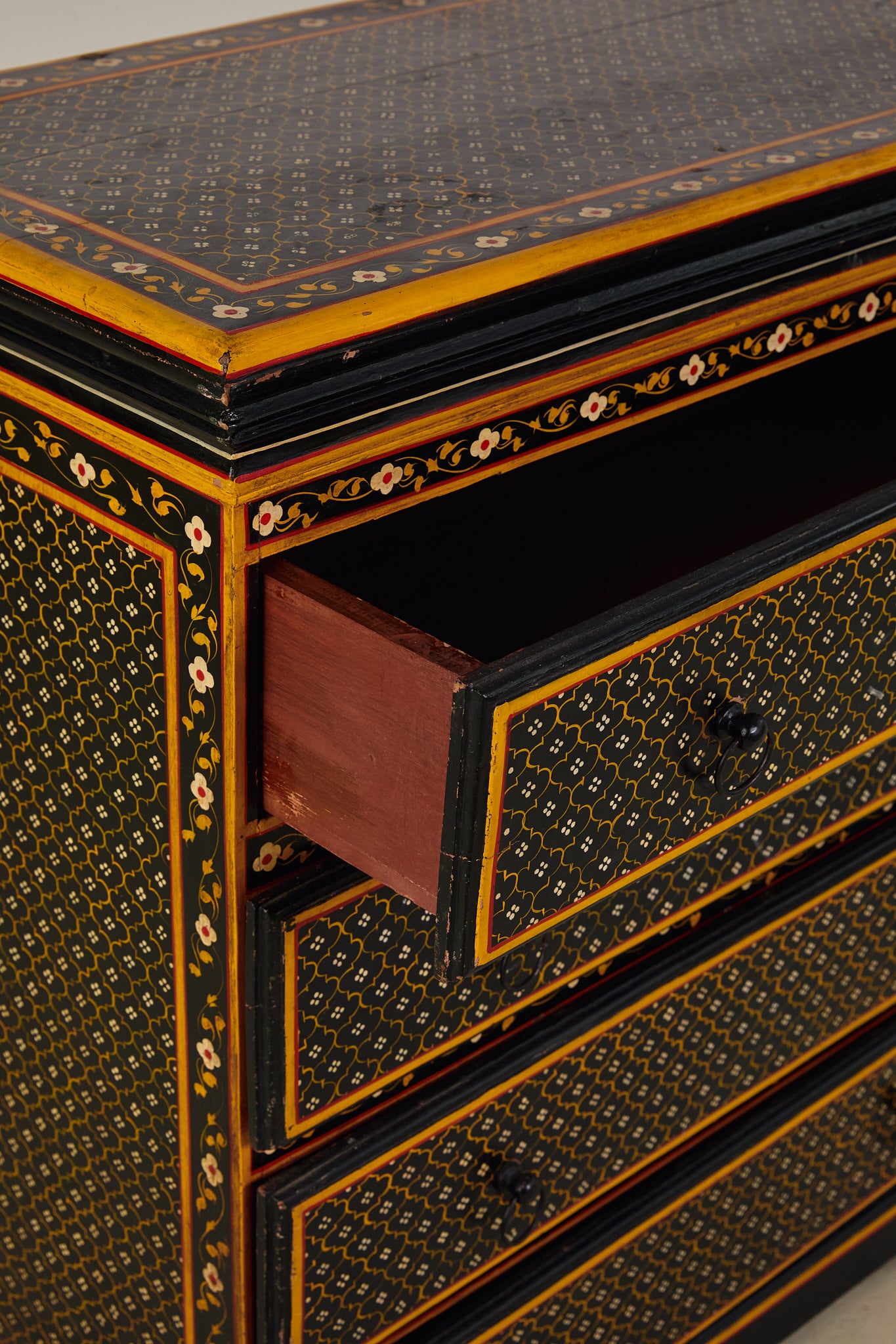 French Folk Hand Painted Chest of Drawers