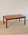 Mid-Century Modern Dining Set – Rectangular Wood Table with 6 Rush-Seat Chairs