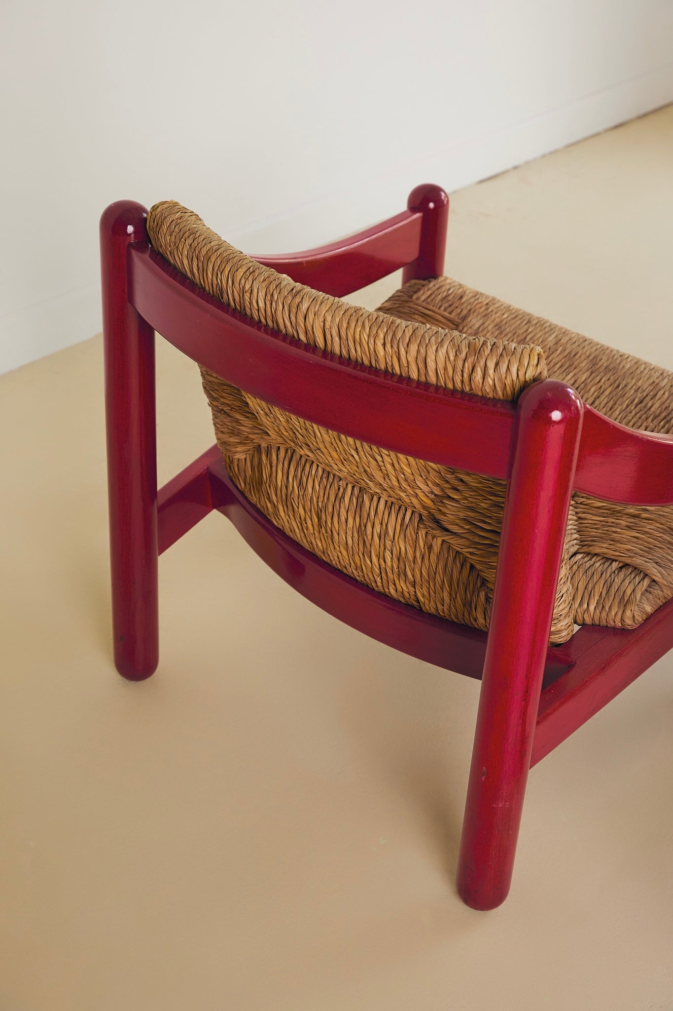 Cassina Carimate Armchair Pair Stained Red