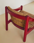 Cassina Carimate Armchair Pair Stained Red