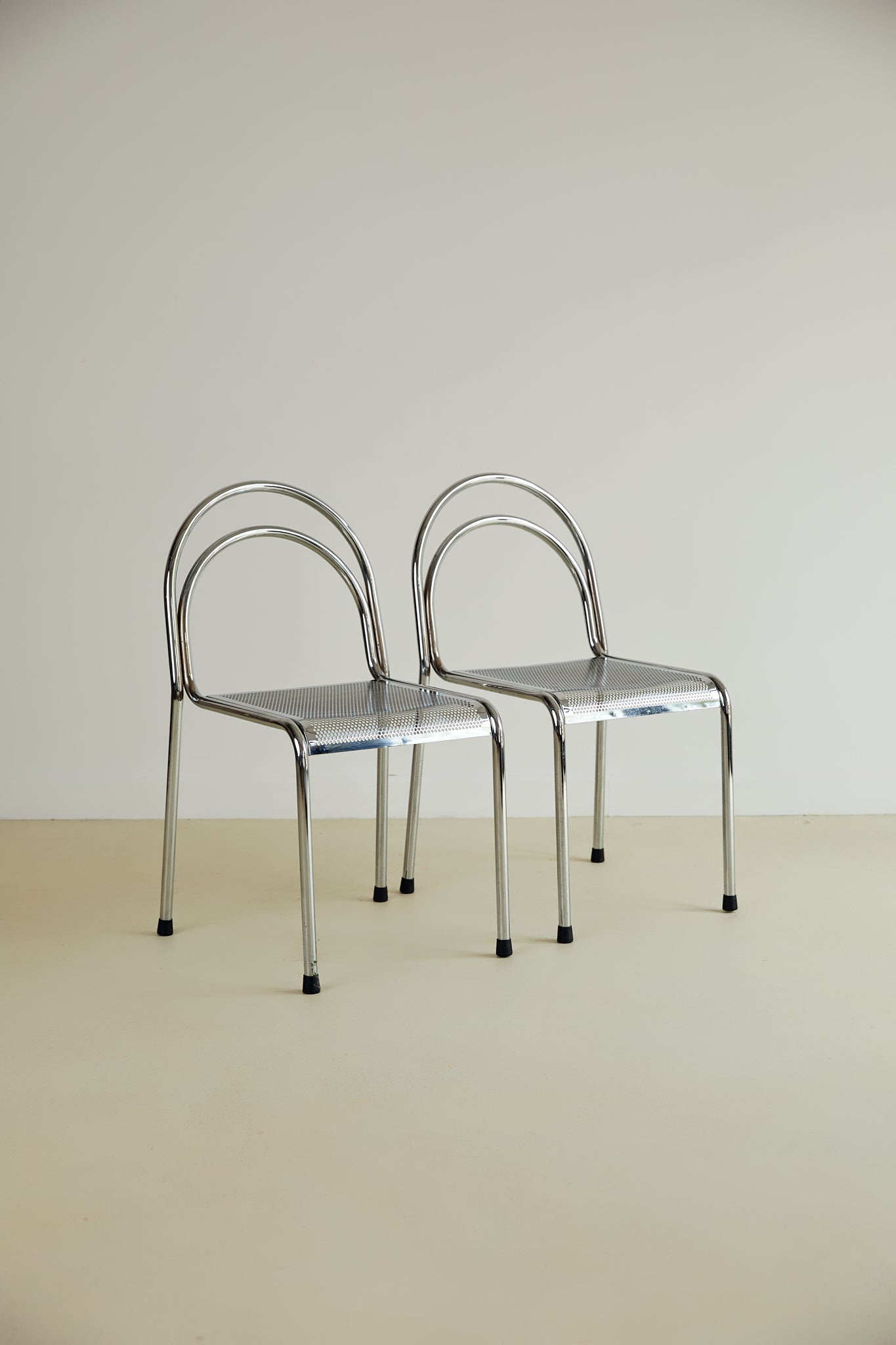 Chrome Stacking Dining Chairs (Sold Individually)