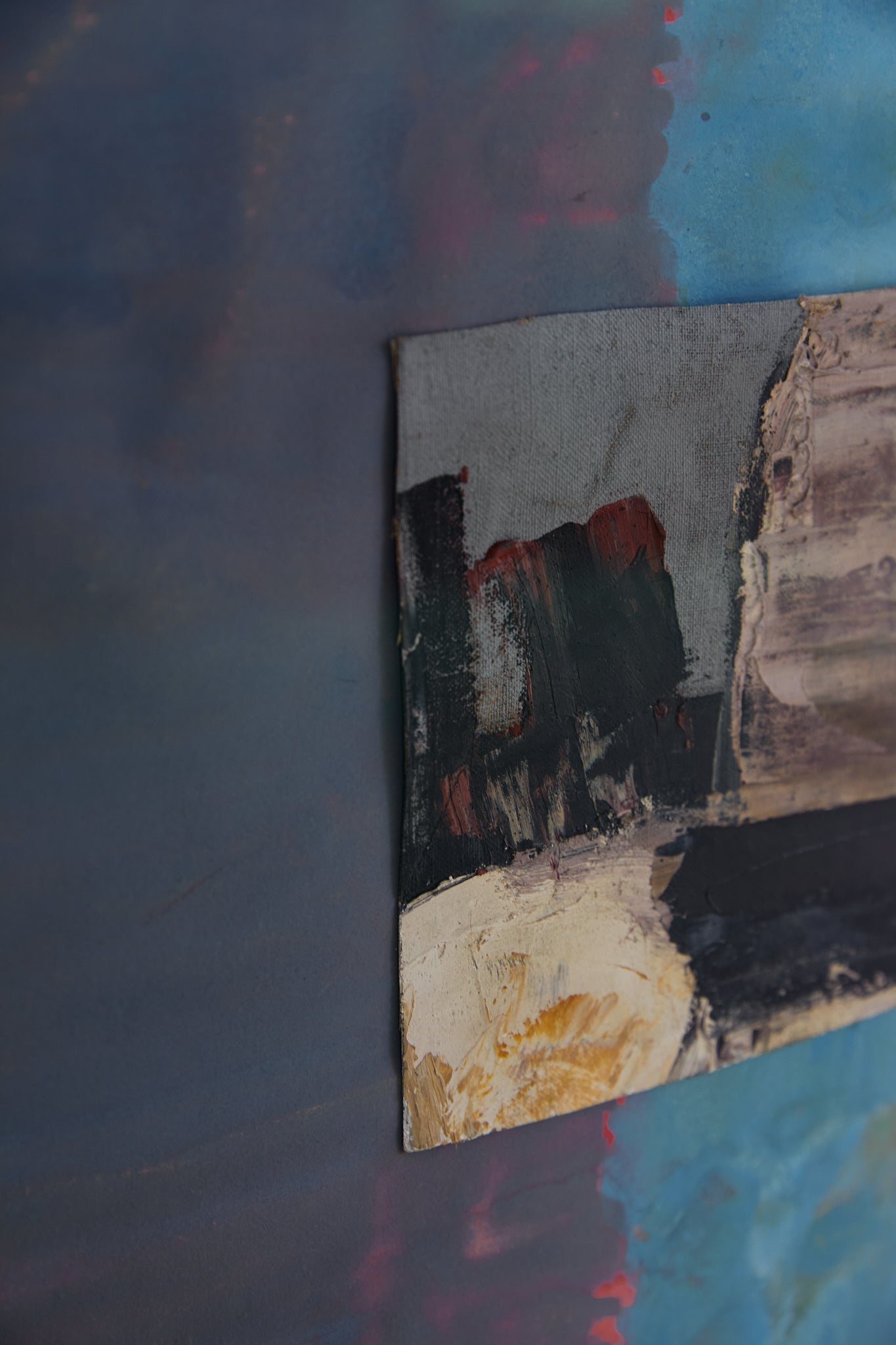 “Blue Collage” painting by A. Grant