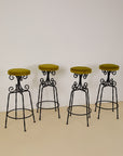 Set of x4 French Art Deco Forged Bar Stools