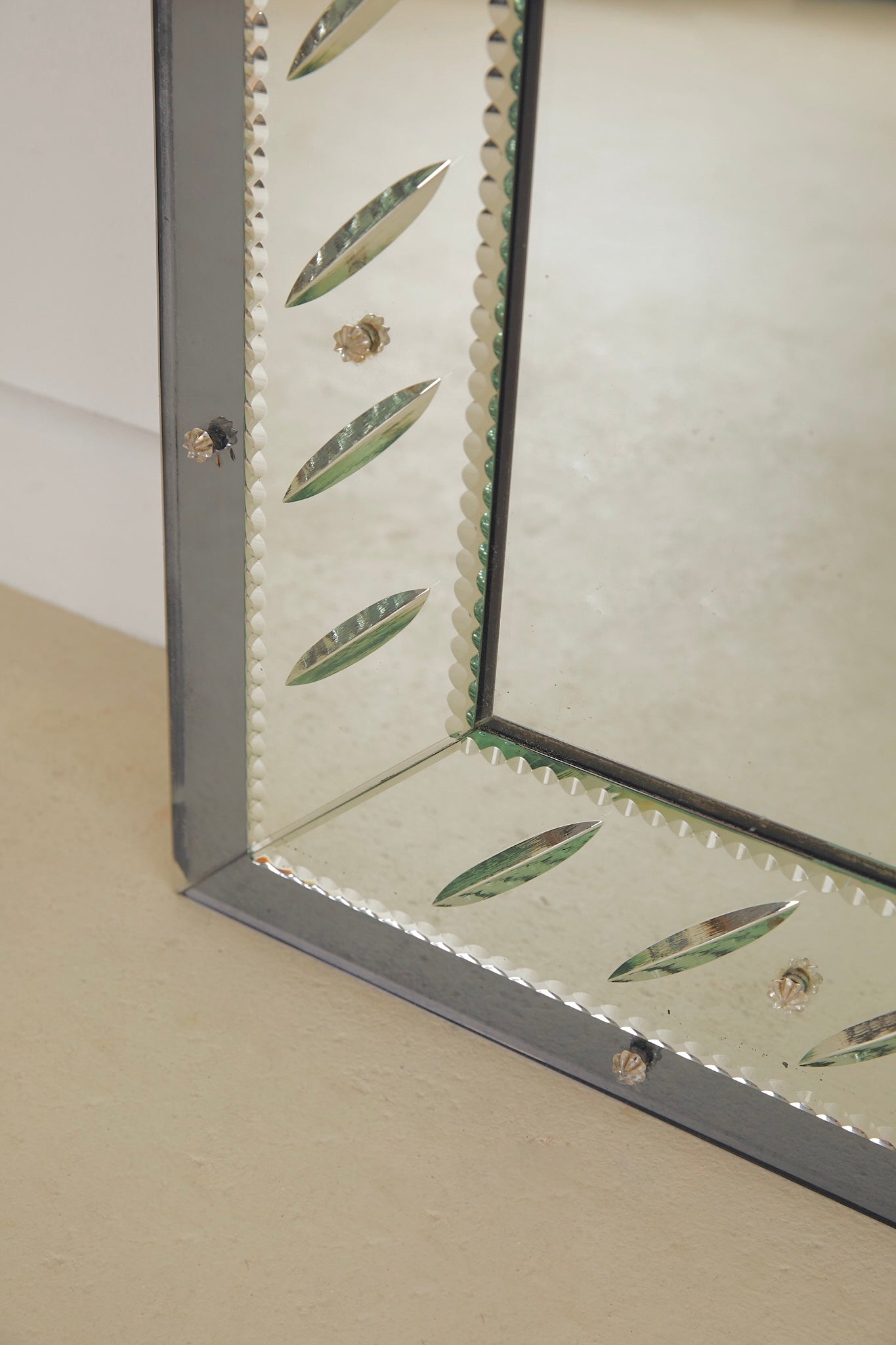 Blue Art Deco Mantle Mirror
