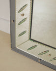 Blue Art Deco Mantle Mirror