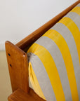 Pair of Italian Lounge Chairs With Stripe Cushions