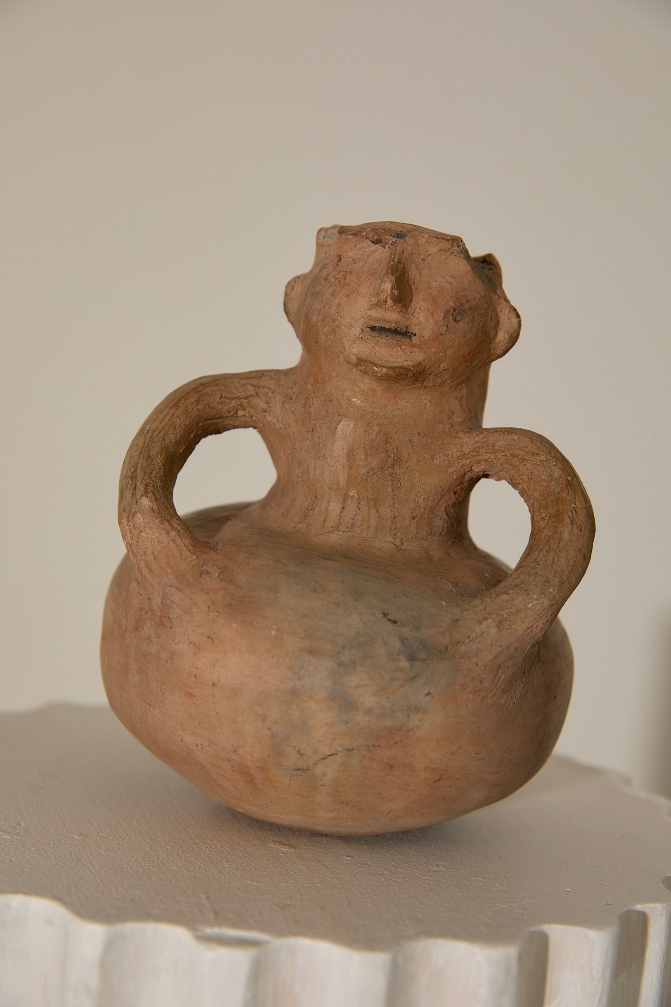 Pre-Columbian Style Anthropomorphic Terracotta Effigy Vessel