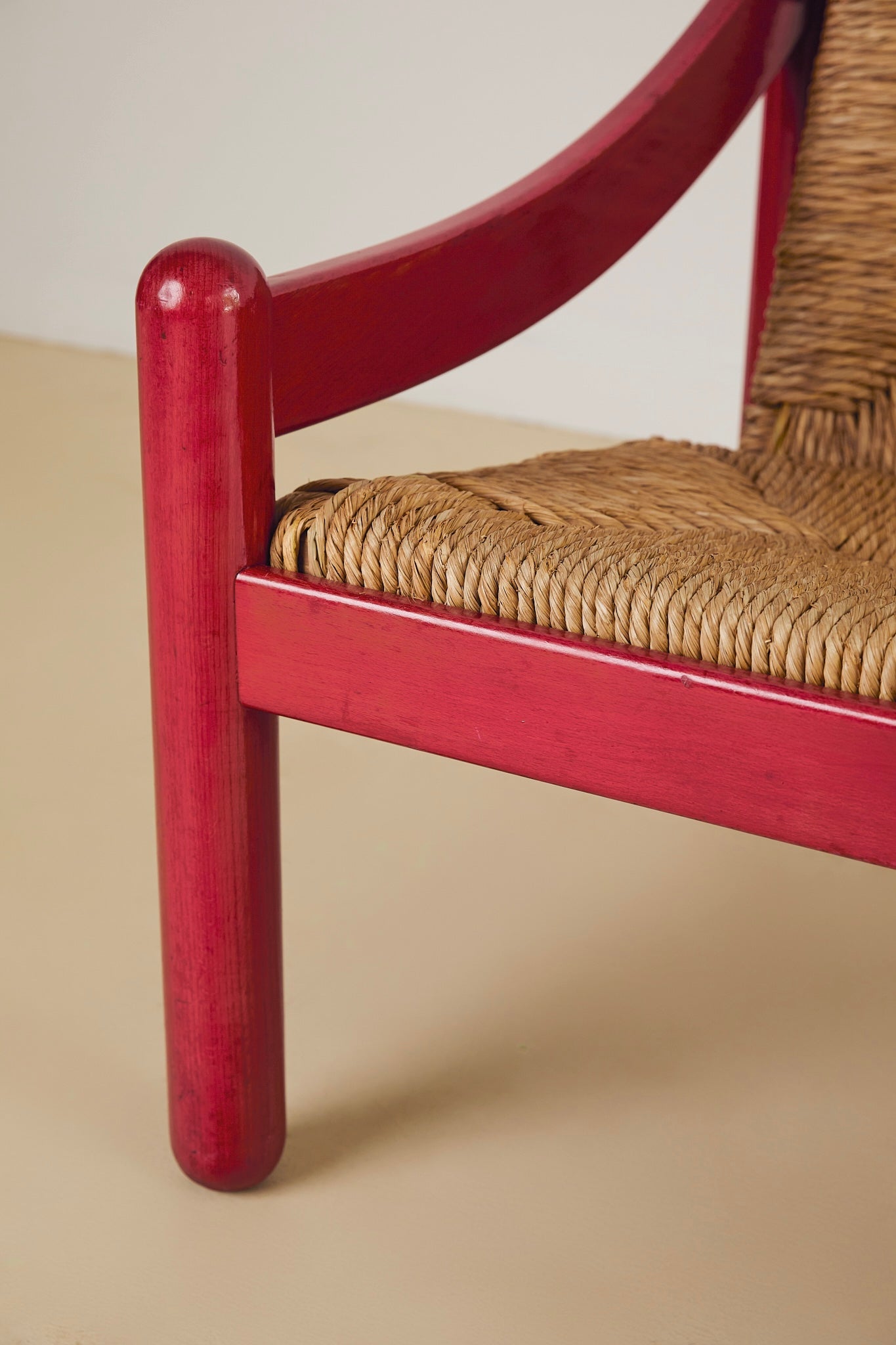 Cassina Carimate Armchair Pair Stained Red