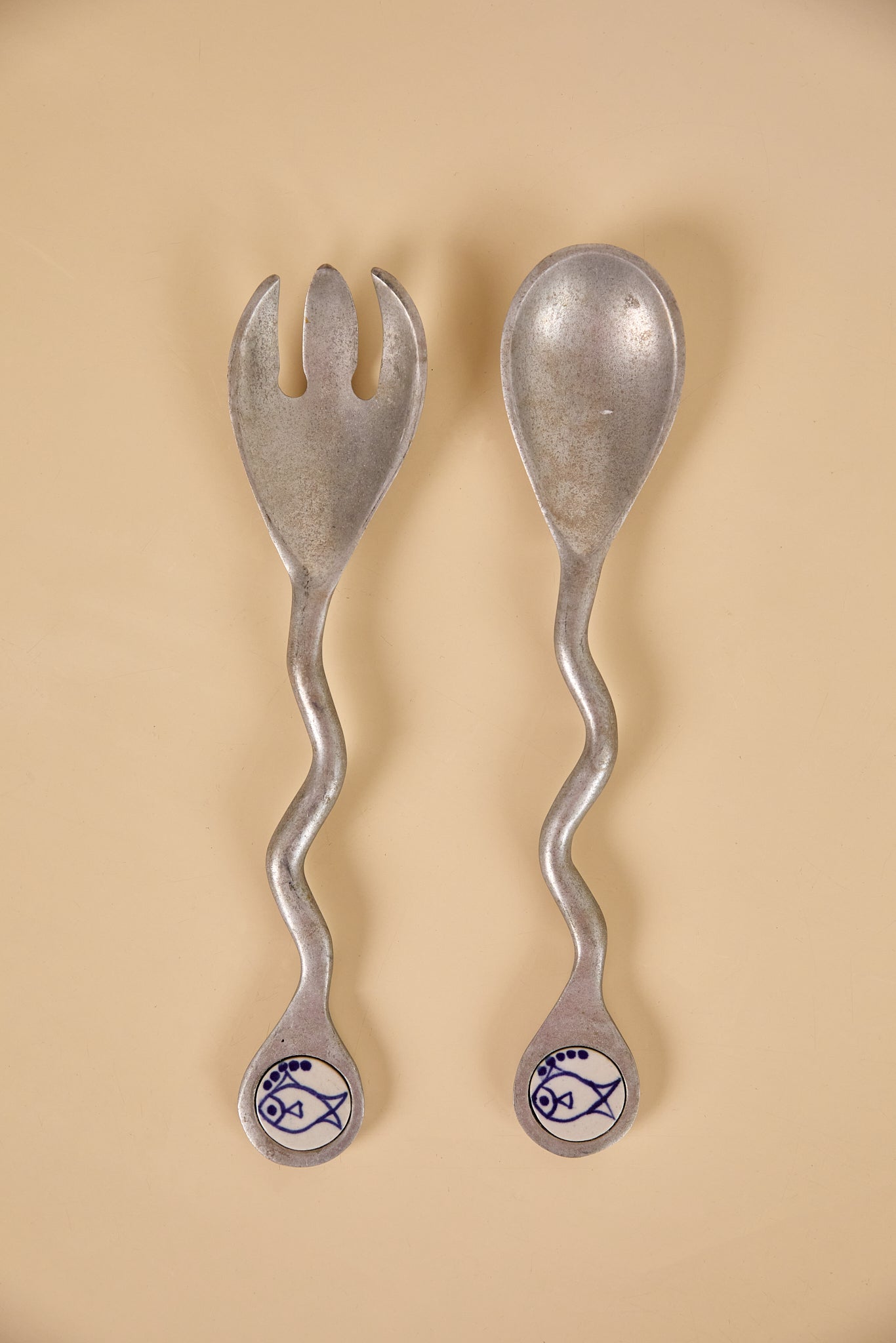 Pair of 90s Wiggle Salad Servers