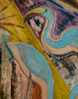 Flamingo Expressionist Oil on Board