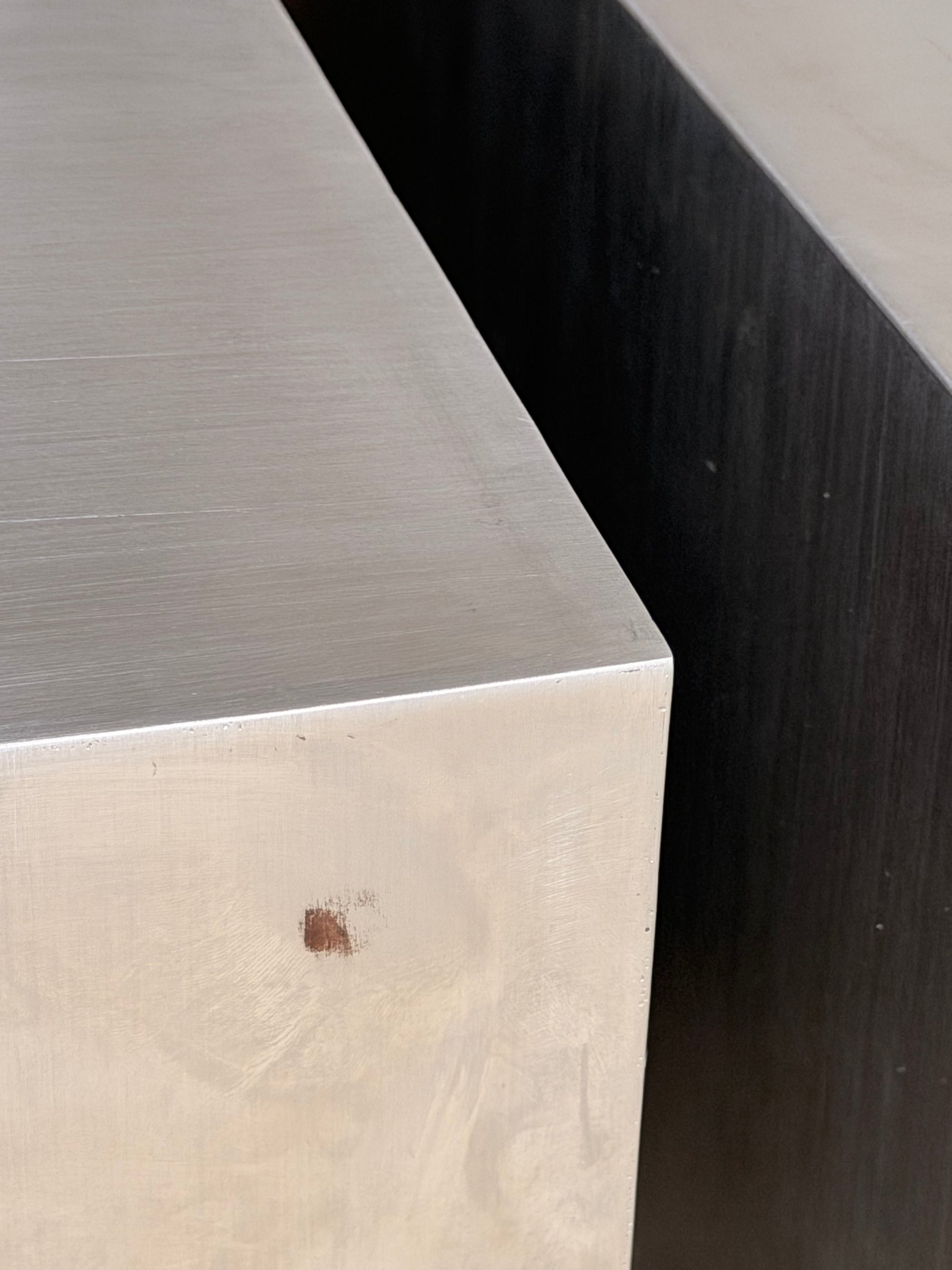 Mid-Century French Modernist Stainless Steel "Cube" Coffee / Side Tables Attributed to Maria Pergay