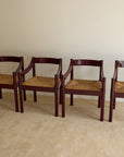 Set of x4 Carimate Carver Chairs in Burgundy