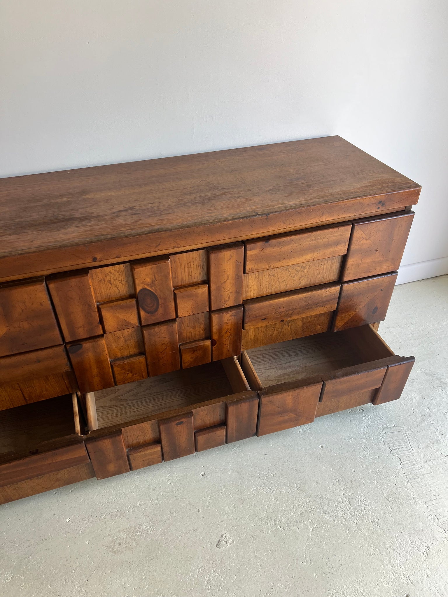 Lane Brutalist Mid Century Sideboard