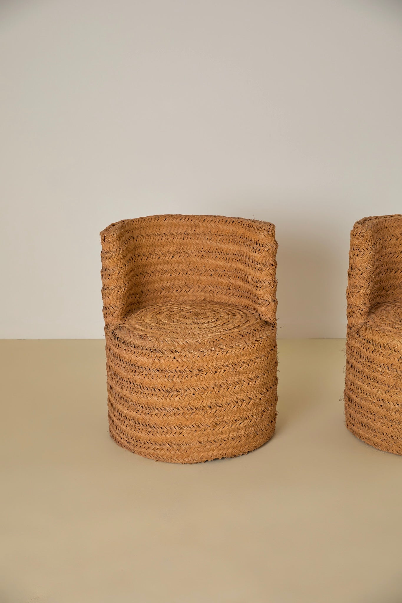 Raffia Woven Tub Chairs