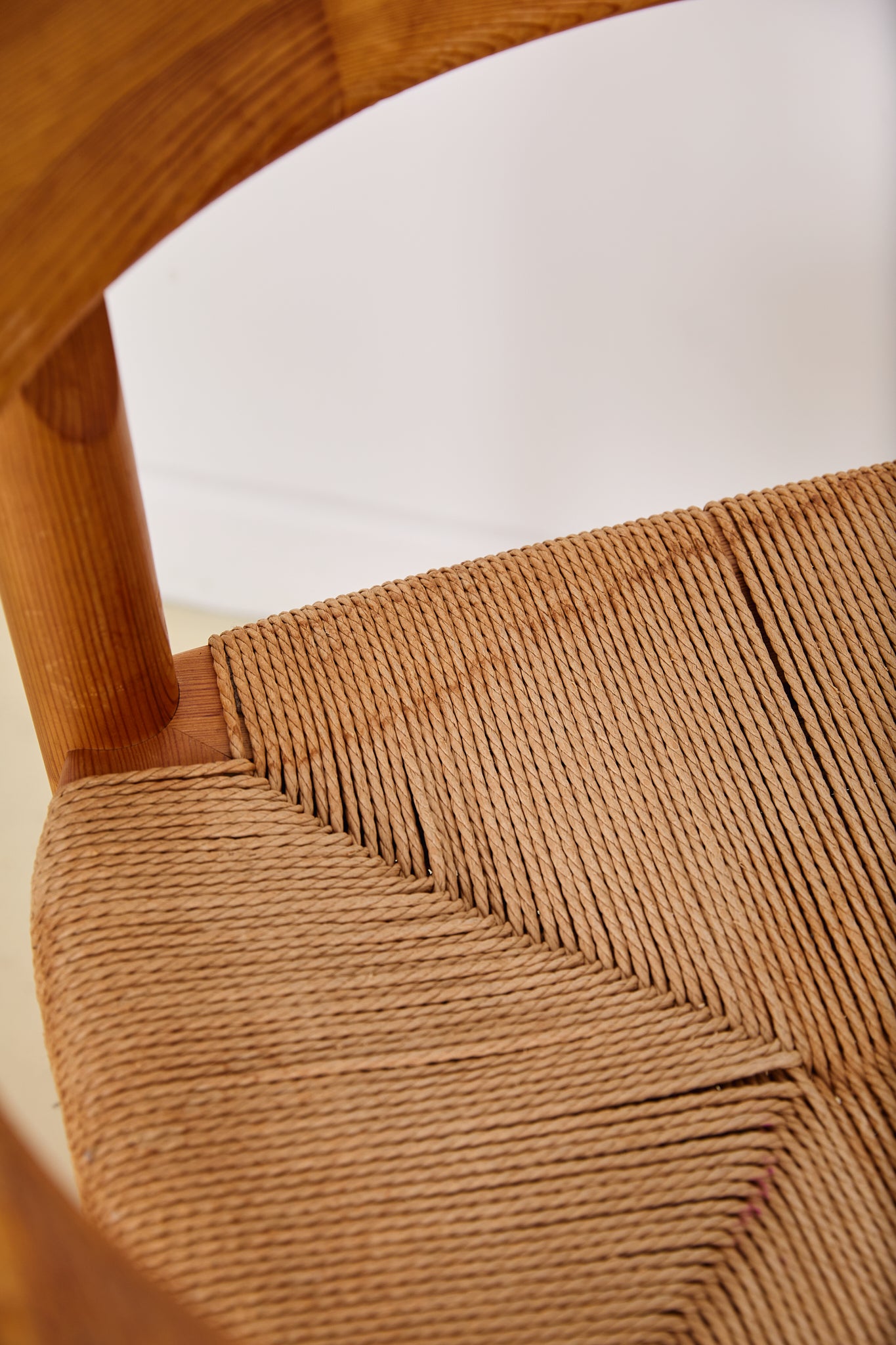 Set of 4 Rainer Daumiller Dining Chairs in Pine and Papercord, 1970s