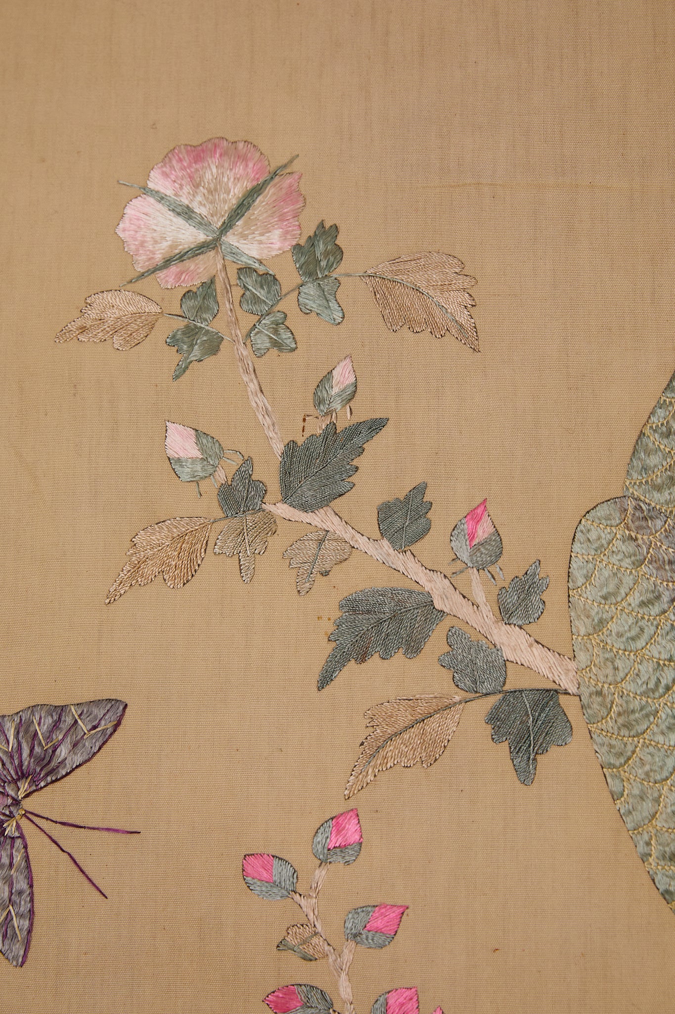 Vintage Chinese Silk Peacock Tapestry