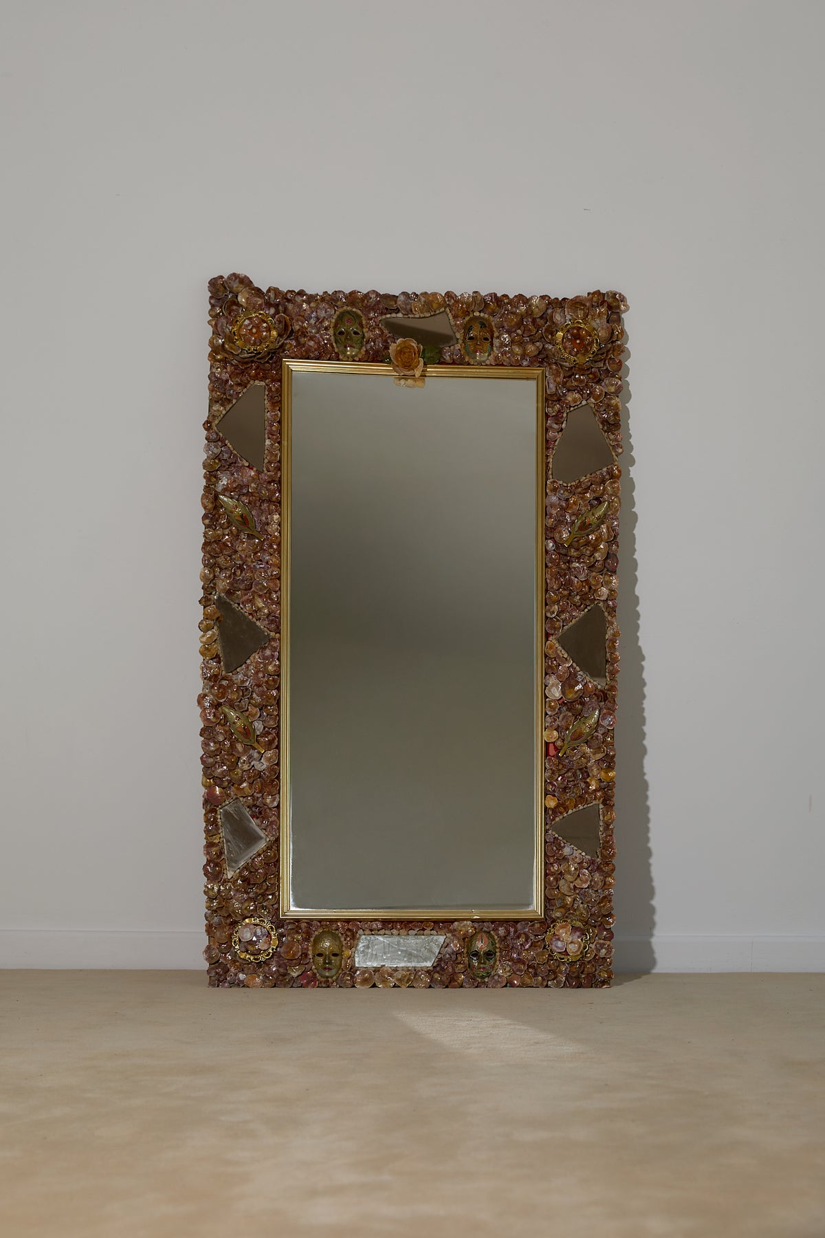 Saddle Oyster Shell Mosaic Mirror