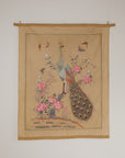 Vintage Chinese Silk Peacock Tapestry