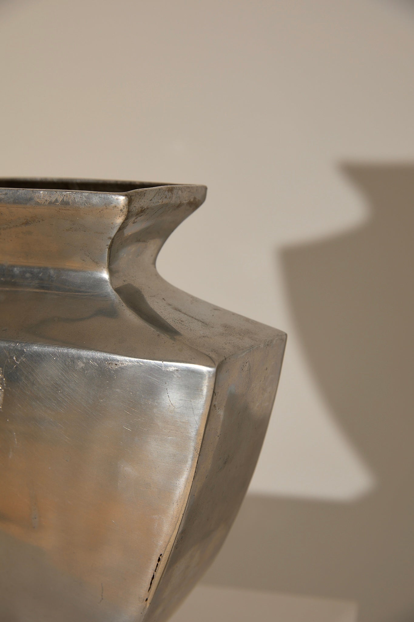 XL Hand Cast Aluminium Vase