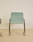 Chrome and Aqua Velvet Desk Chair (Sold Individually)