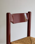 Mid-Century Modern Dining Set – Rectangular Wood Table with 6 Rush-Seat Chairs