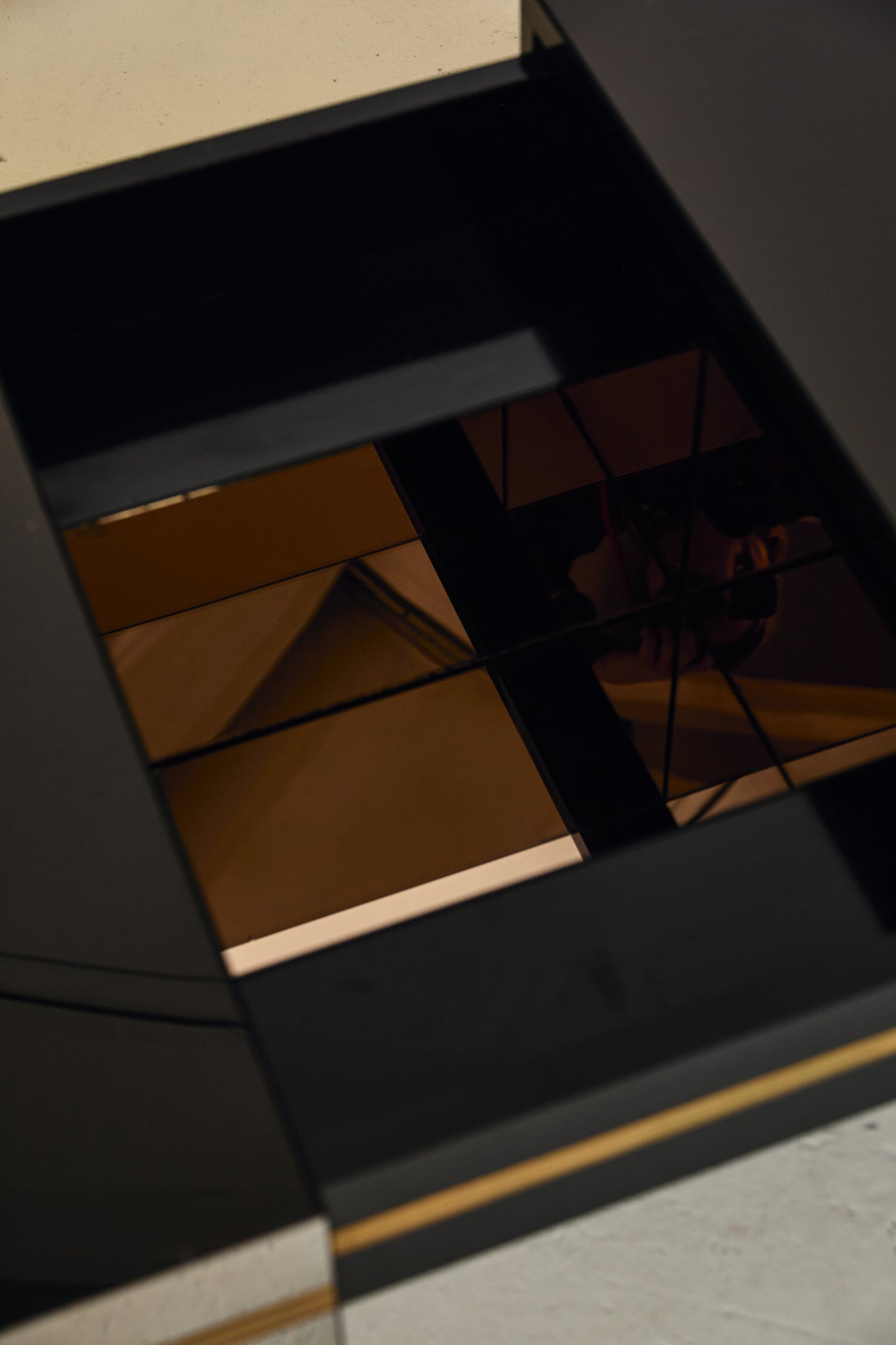 Willy Rizzo Style Chrome and Smoked Glass Bar Coffee Table