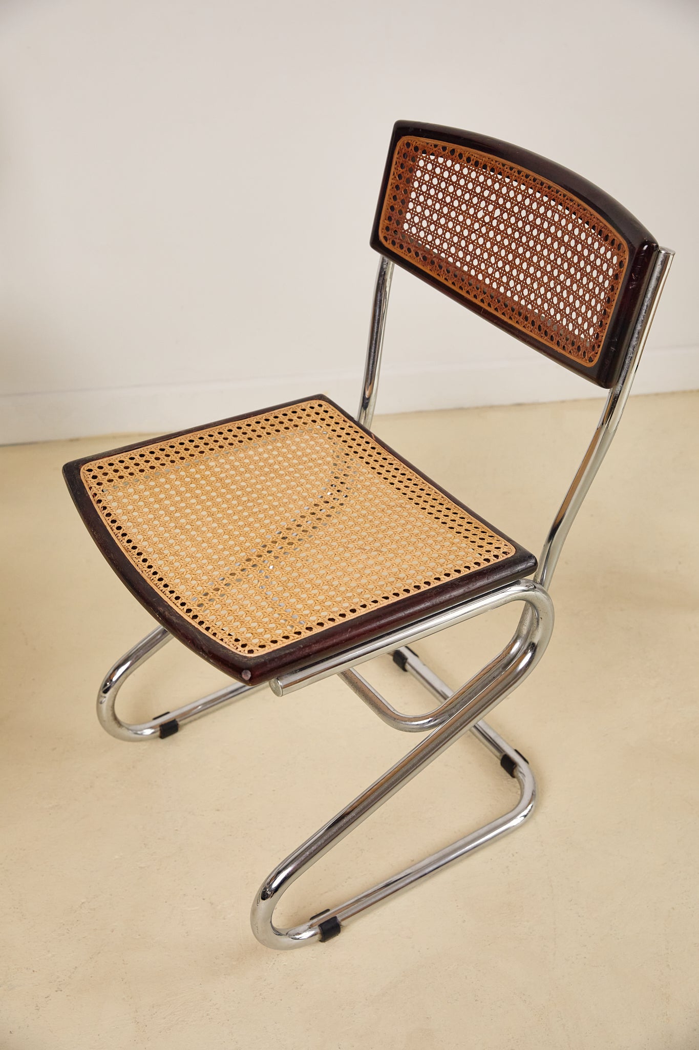 Chrome and Rattan Dining Chairs