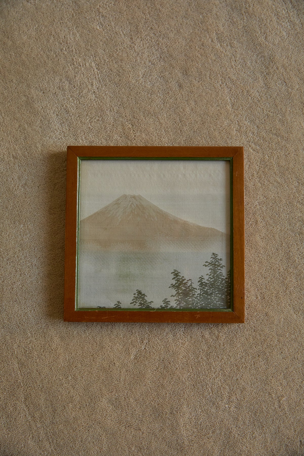 Vintage Japanese Hand-Embroidered Silk Landscape Art – Framed Set of 6