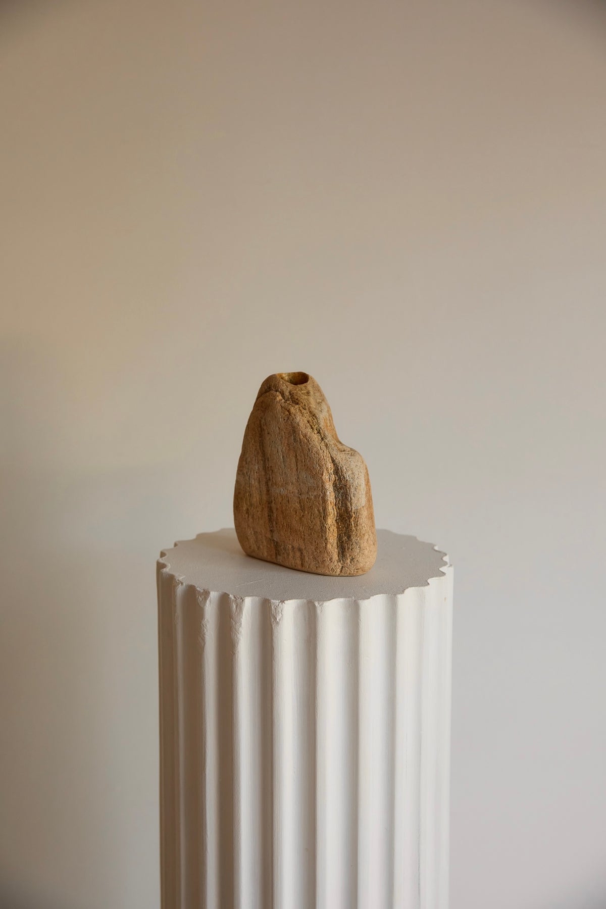 Hand-Carved Natural Stone Organic Form Bud Vase