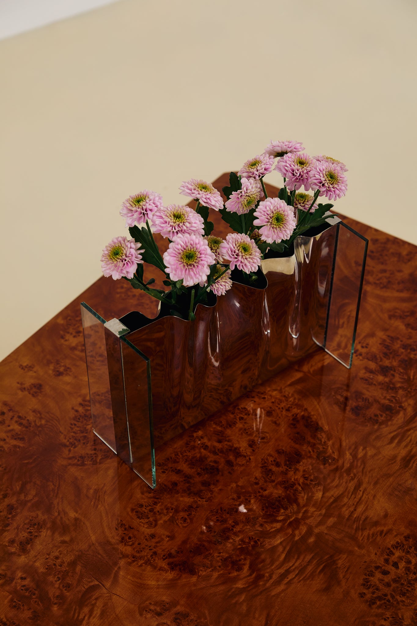 Chrome and Glass Vase