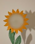 Vintage 1970s Italian Hand-Painted Metal Sunflower Table Lamp