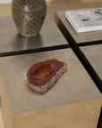 Vintage Carnelian Agate Soap Dish – Polished Amber Sardonyx Catchall Bowl