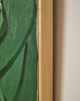 Green and Cream thick Oil on Canvas