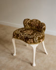 French Vintage Velvet Vanity Stool