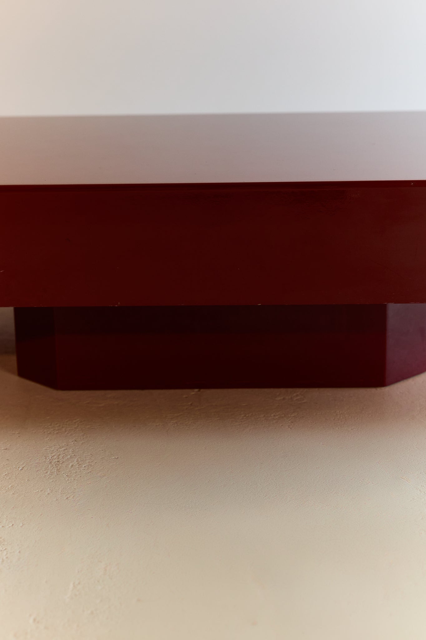 Red Lacquered Coffee Table