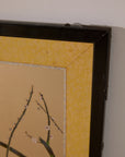Vintage Japanese Folding Screen - Gold Leaf with Birds and Plum Blossoms