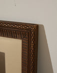 Vintage Classical Greek Nude Male Statue Photo – Ornate Geometric Parquet Framed Print