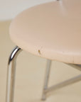 White Leather Geometric Dining Chairs By Rach Finazzi Set of x4