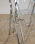 Pair of Lucite and Chrome Folding Chairs
