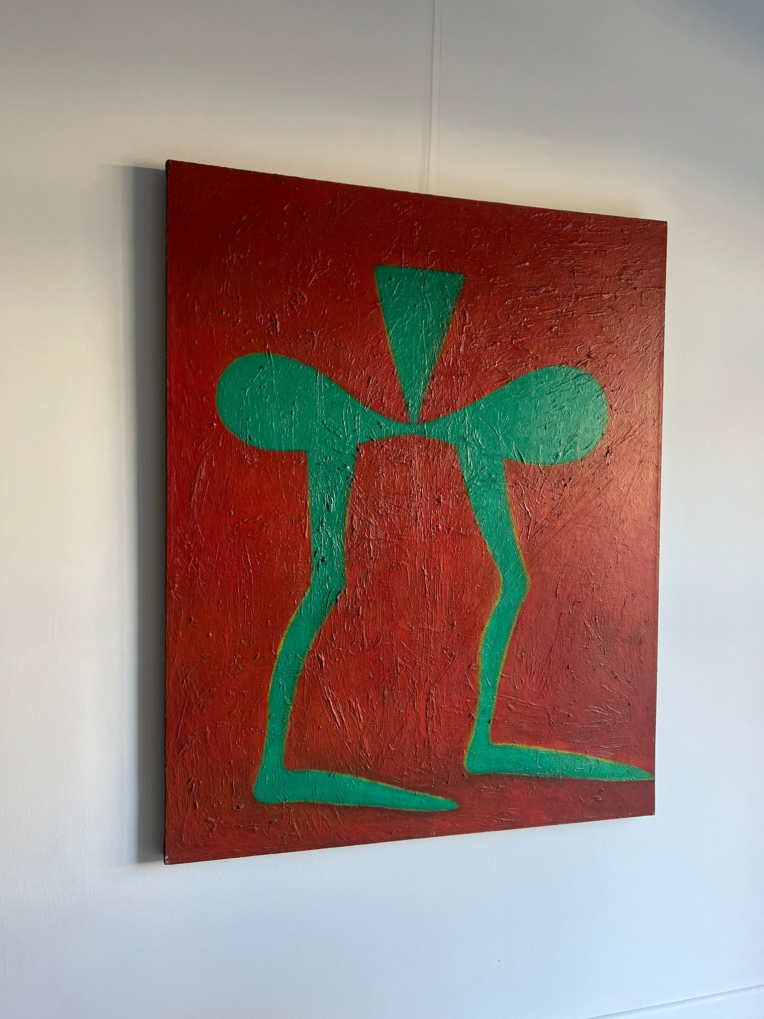 Green Pins Oil on Canvas by Marius Van Dijk 1988