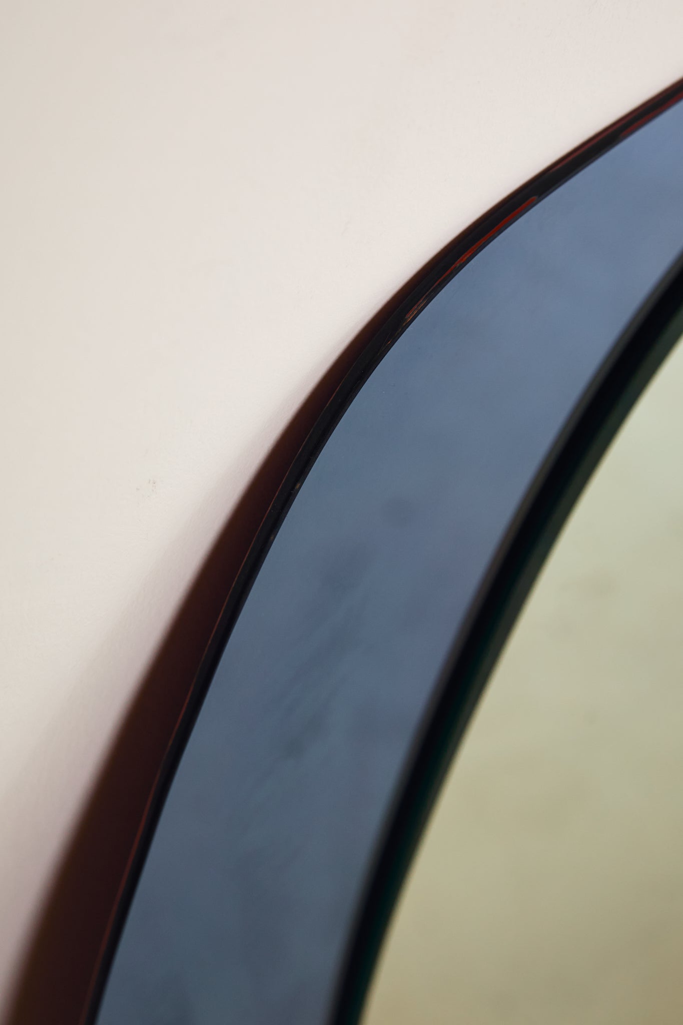 Pair of Round Blue Glass Italian Mirrors