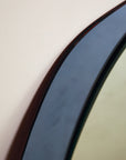 Pair of Round Blue Glass Italian Mirrors